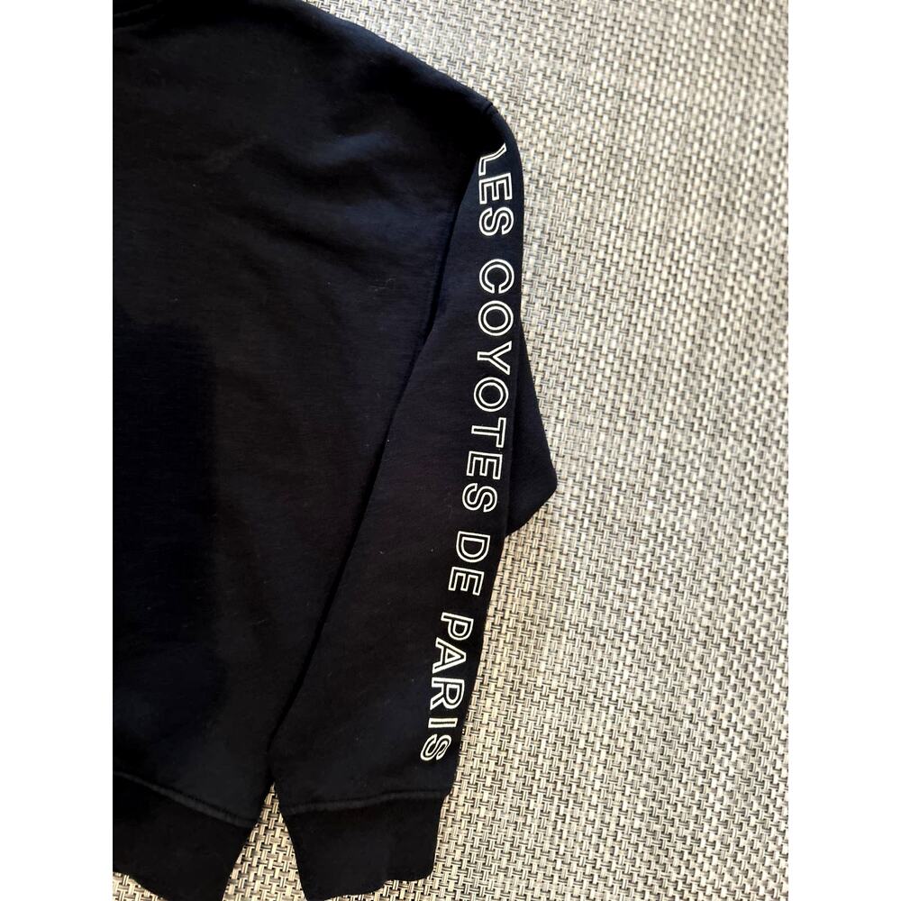 LES COYOTES DE PARIS Girls Black Cropped Hooded Hoodie Sweatshirt Sweater sz 12 - Picture 8 of 8